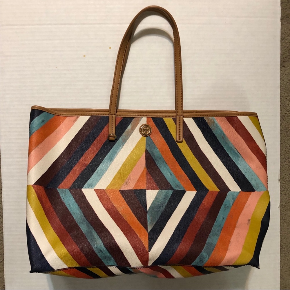 Tory Burch Kerrington Multi Color Stripe Tote